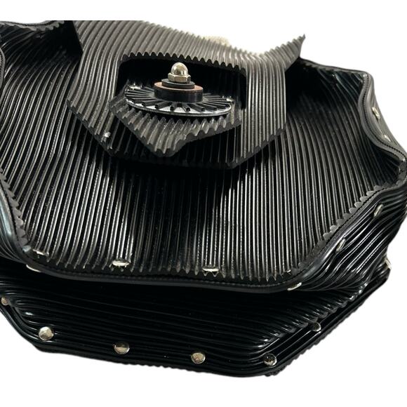 Gloria Gerber Embossed Stainless Steel Rubber Handbag Purse Handmade Boutique - Picture 4 of 15